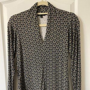 Fabrizio Gianni top Navy Blue w/gold chainlink design size M